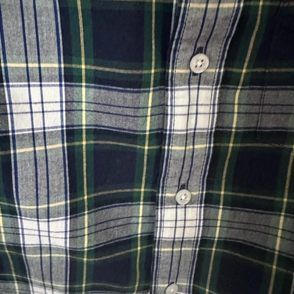 Crewcuts Navy and Green Plaid Button-Down Shirt - Picture 2 of 3